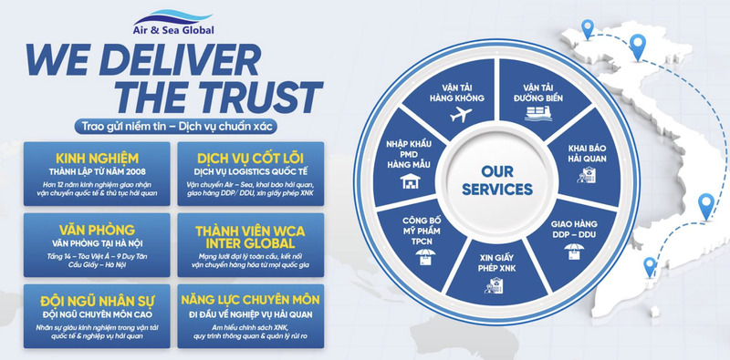 Dịch vụ logistics ngành thực phẩm chức năng trọn gói tại Air & Sea Global