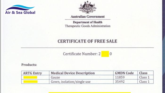 

Chứng nhận lưu hành tự do (Certificate of Free Sale – CFS)