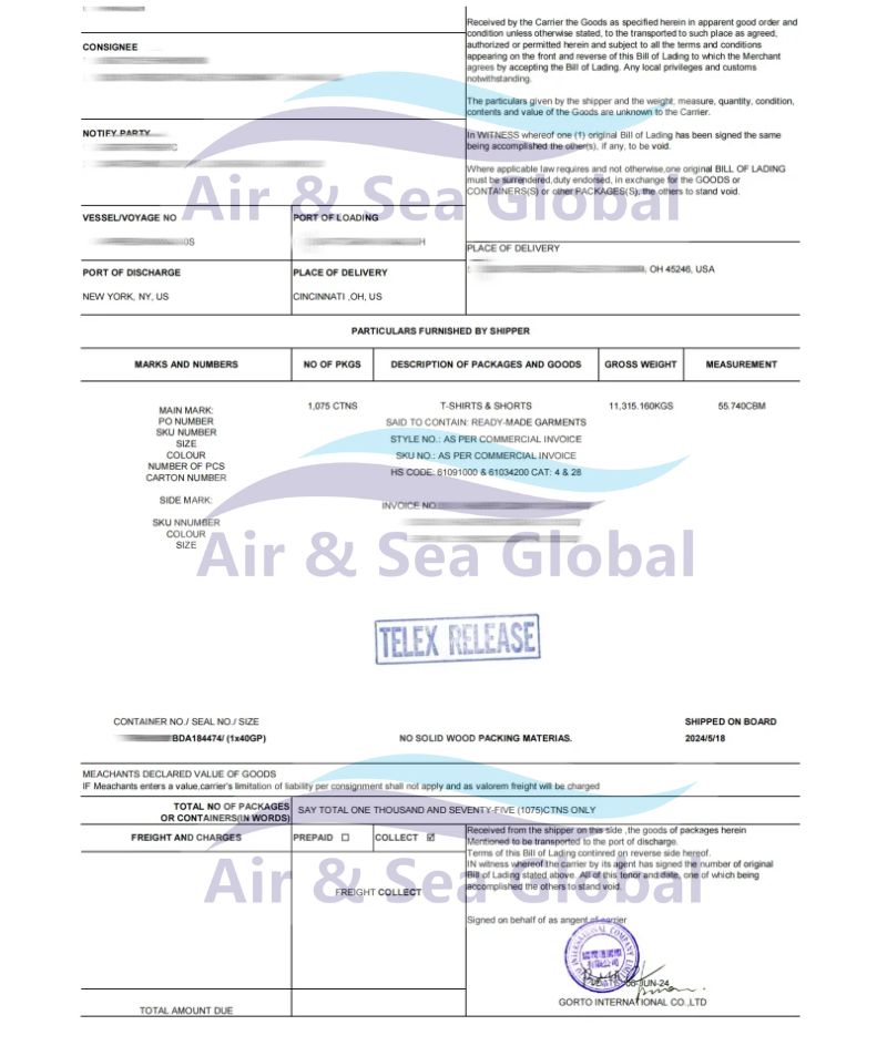Bill Telex trên thực tế
